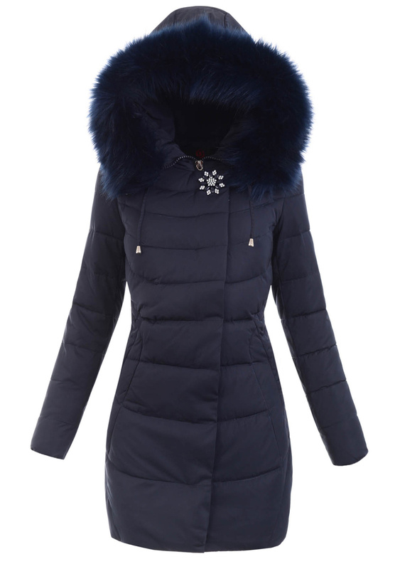 Damska Zimowa Ortalion Kurtka Granatowa