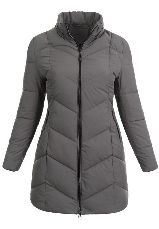 Damska Zimowa Ortalionowa Kurtka Grafitowa