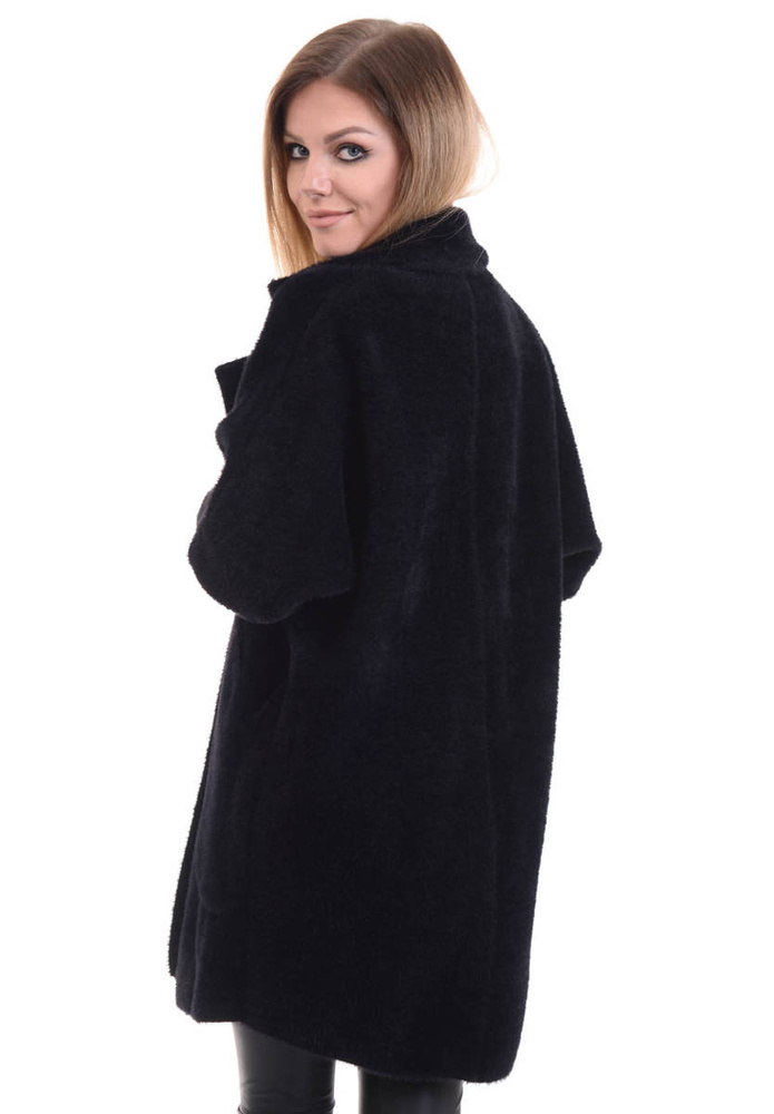 Kardigan Płaszczyk Alpaka Czarna