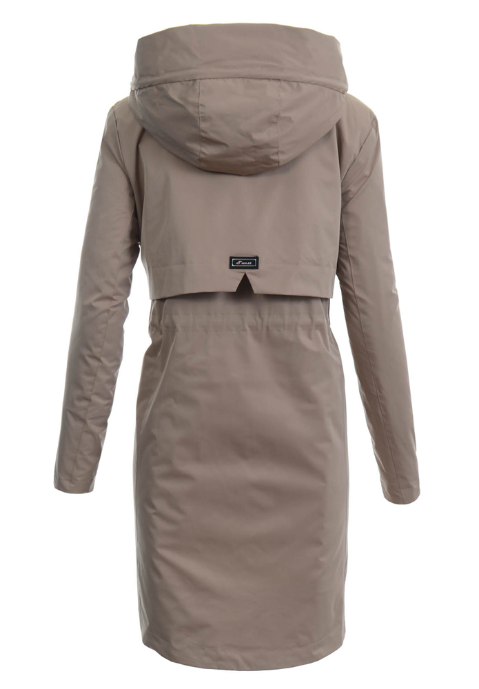 Damska Wiosenno-Jesienna Kurtka Parka Beżowa