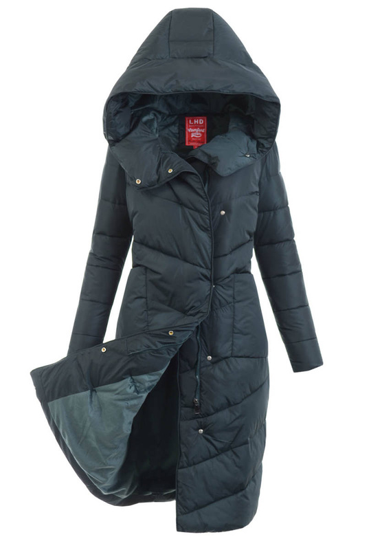 Damska Zimowa Ortalionowa Kurtka Zielona