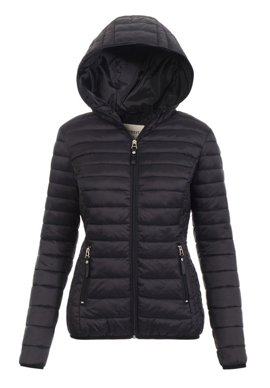 Damska Wiosenno-Jesienna Kurtka Czarna