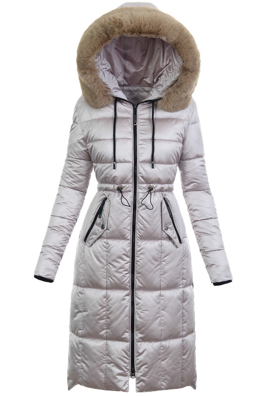 Damska Zimowa Ortalionowa Kurtka Jasno Beżowa