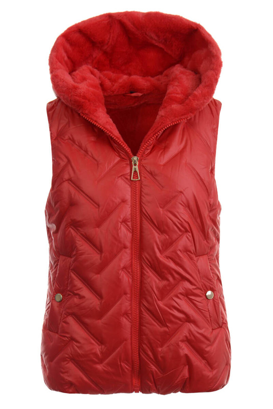 Damska Kamizelka Bezrękawnik Czerwony