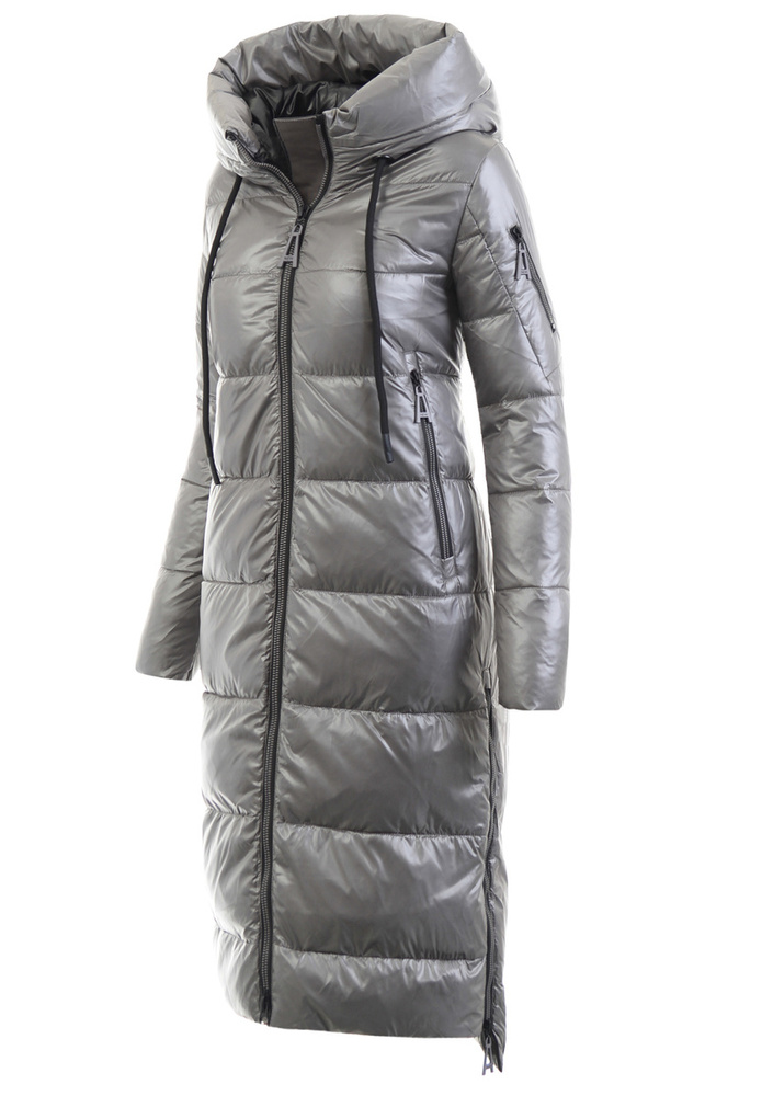 Damska Zimowa Ortalionowa Kurtka Grafitowa