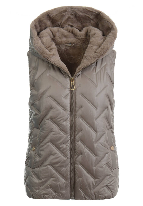 Damska Kamizelka Bezrękawnik Cappuccino