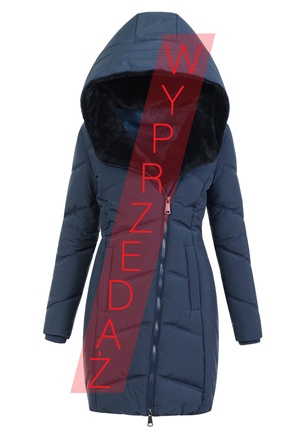 Damska Zimowa Ortalionowa Kurtka Granatowa