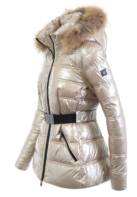 Damska Zimowa Ortalionowa Kurtka Złota