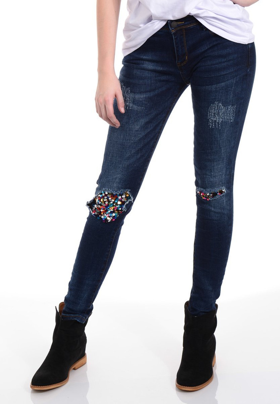 Damskie Spodnie Granatowe