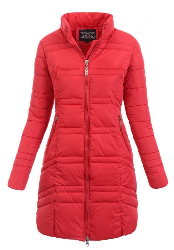 Damska Zimowa Ortalionowa Kurtka Czerwona