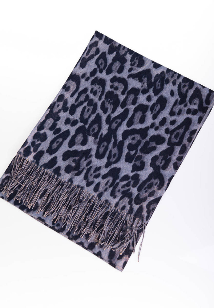 Szal Damski Jasny Niebieski W Panterkę