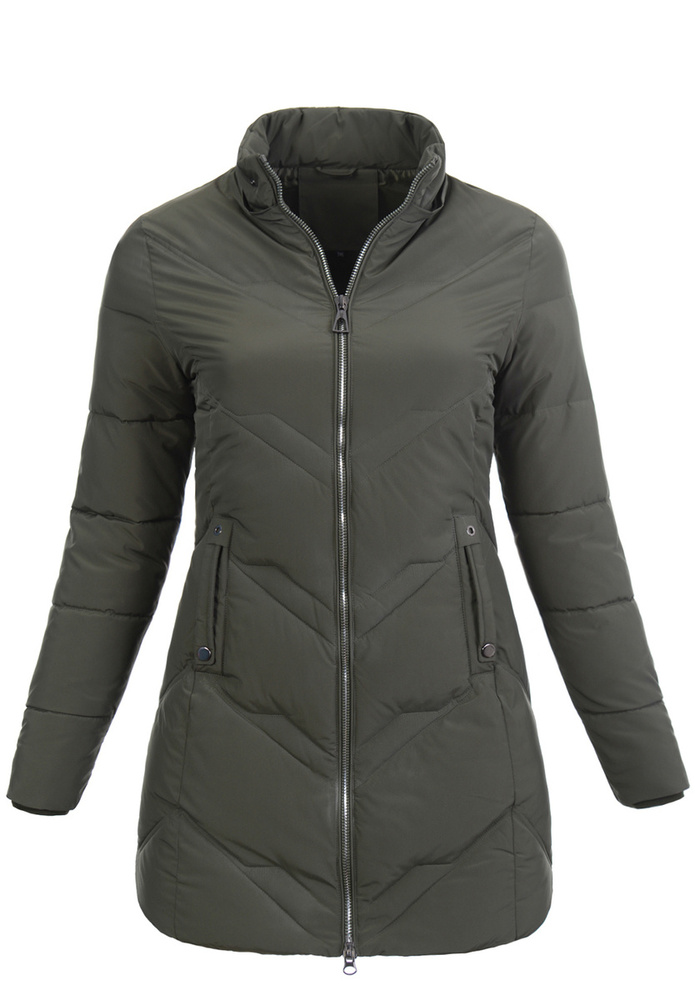 Damska Zimowa Ortalionowa Kurtka Zielona