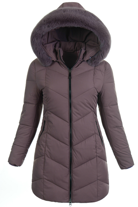 Damska Zimowa Ortalionowa Kurtka Fioletowa