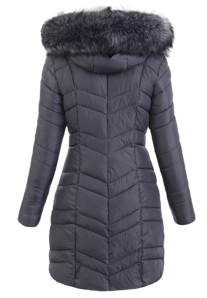 Damska Zimowa Ortalionowa Kurtka Szara