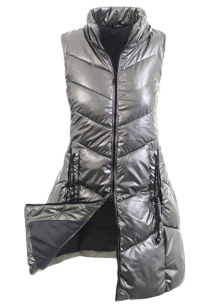 Damska Kamizelka Bezrękawnik Grafitowy