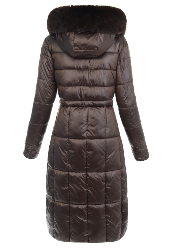 Damska Zimowa Ortalionowa Kurtka Brązowa