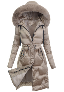 Damska Kurtka Zimowa Beżowa