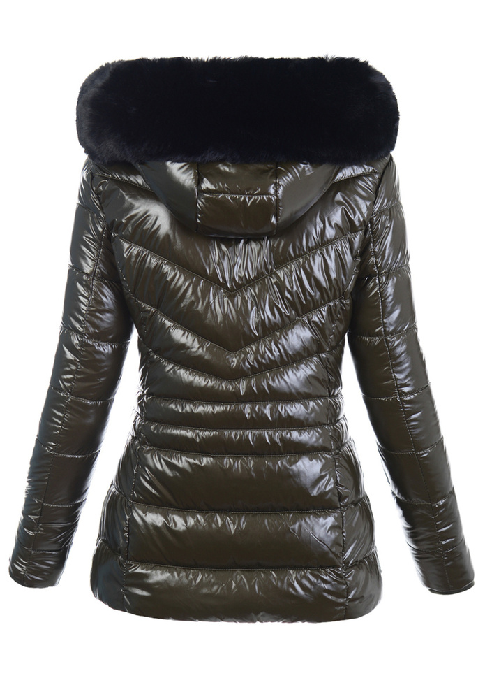 Damska Zimowa Ortalionowa Kurtka Zielona