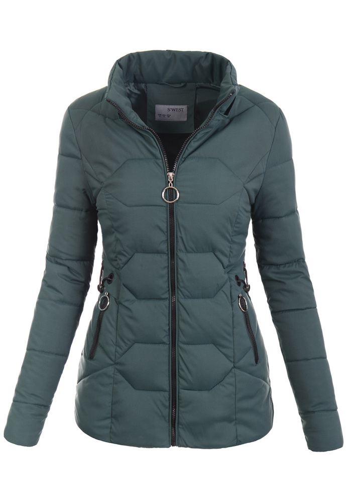 Damska Zimowa Ortalionowa Kurtka Zielona