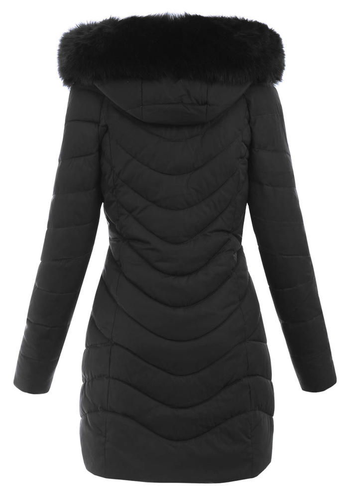 Damska Zimowa Ortalion Kurtka Czarna