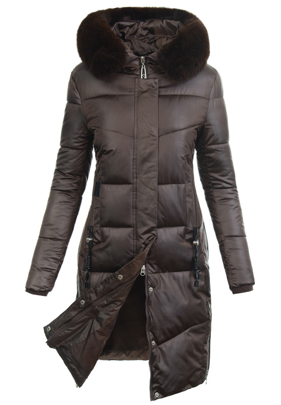 Damska Kurtka Zimowa Brązowa