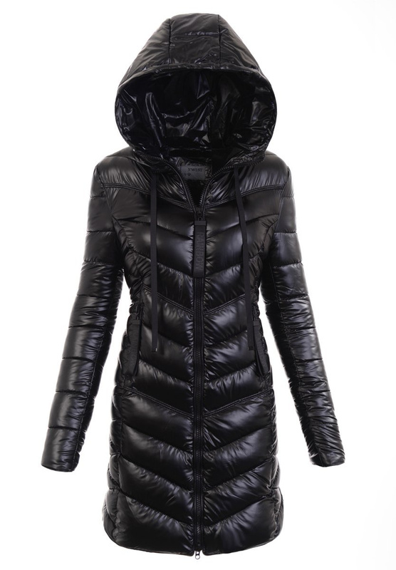 Damska Zimowa Ortalionowa Kurtka Czarna