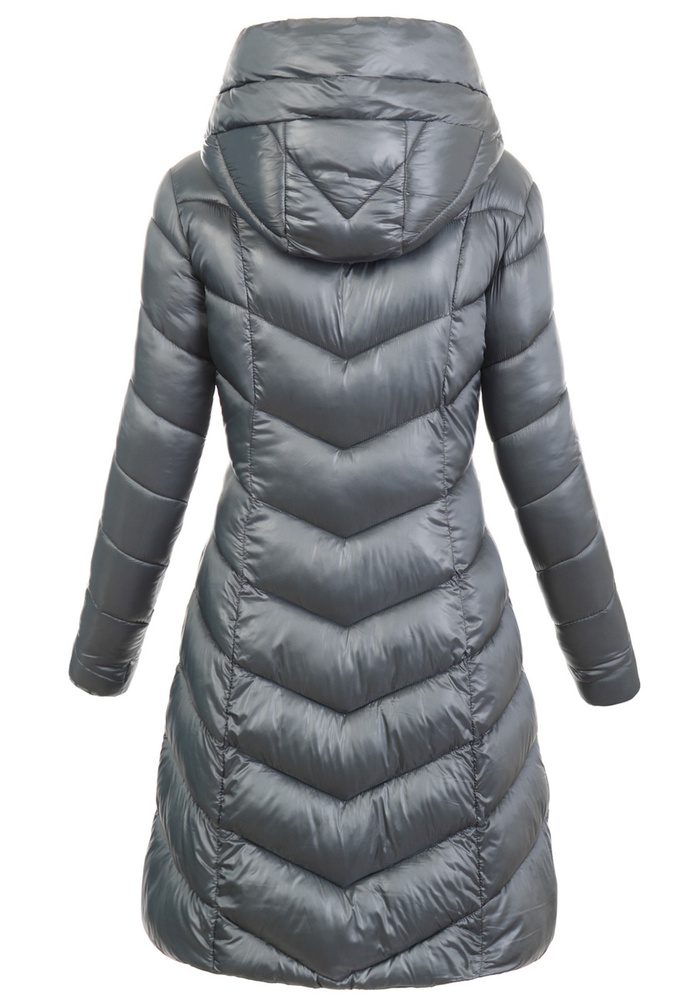 Damska Zimowa Ortalionowa Kurtka Grafitowa