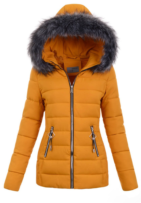 Damska Zimowa Kurtka Żółta