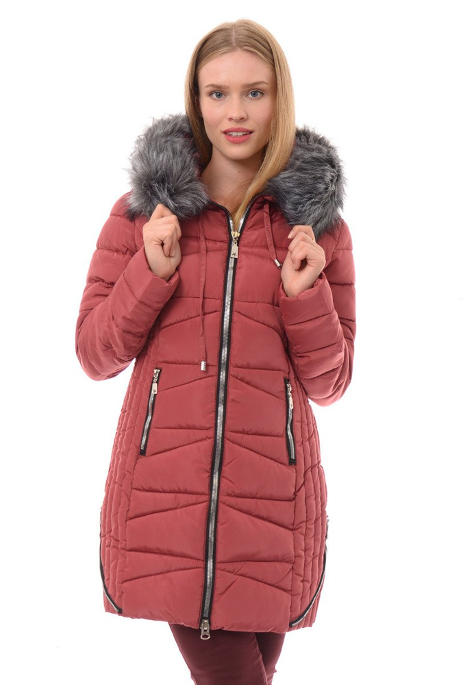 Damska Zimowa Ortalionowa Kurtka Różowa