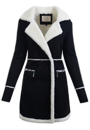 Damska Zimowa Kurtka Kożuszek Brązowy