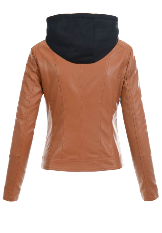 Damska Kurtka Ramoneska Brązowa