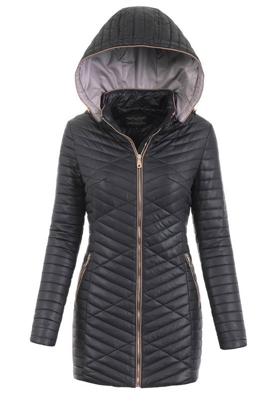 Damska Wiosenna Ortalion Kurtka Czarna