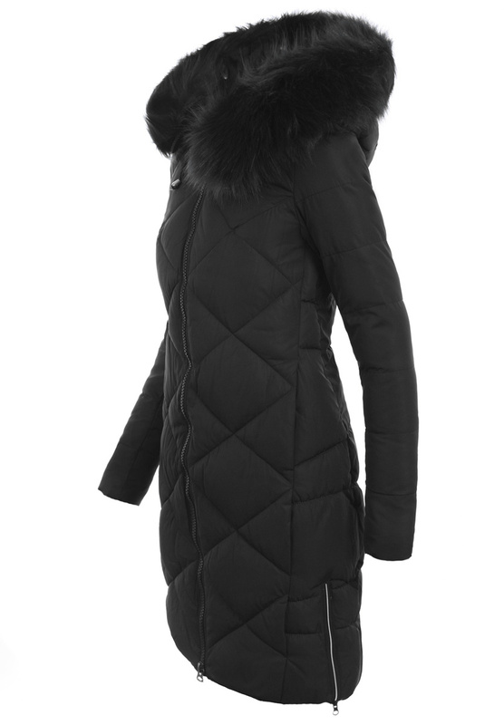 Damska Zimowa Ortalionowa Kurtka Czarna