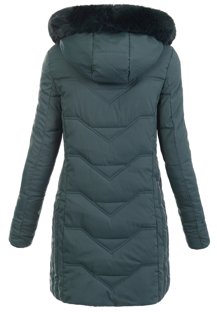 Damska Zimowa Ortalionowa Kurtka Zielona