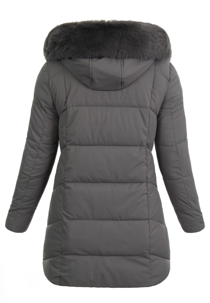 Damska Zimowa Ortalionowa Kurtka Grafitowa