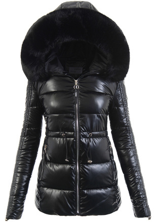 Damska Zimowa Ortalionowa Kurtka Czarna