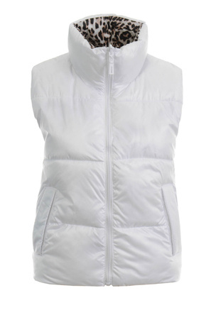 Damska Kamizelka Bezrękawnik Dwustronny Ecru