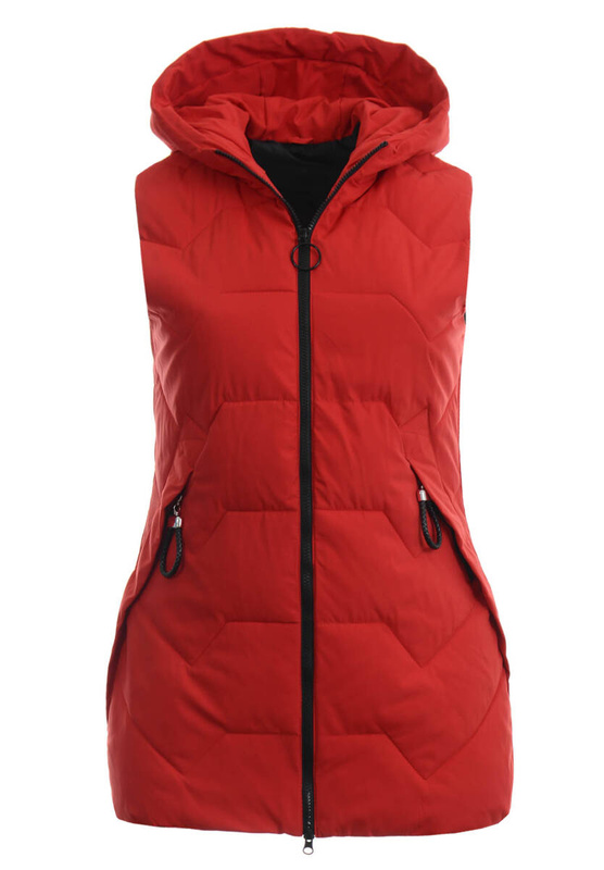 Damska Kamizelka Bezrękawnik Czerwony