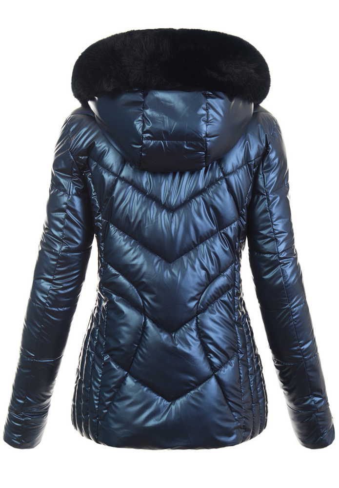 Damska Zimowa Ortalionowa Kurtka Granatowa