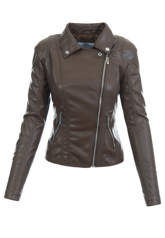 Damska Kurtka Ramoneska Brązowa