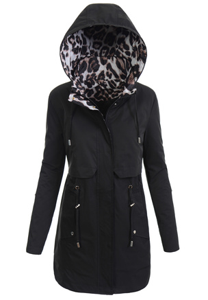 Kurtka Parka Wiosenna Czarna