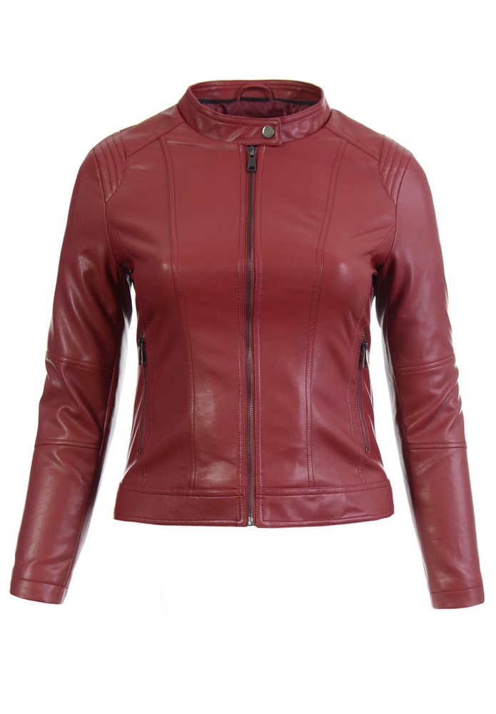 Damska Kurtka Ramoneska Bordowy
