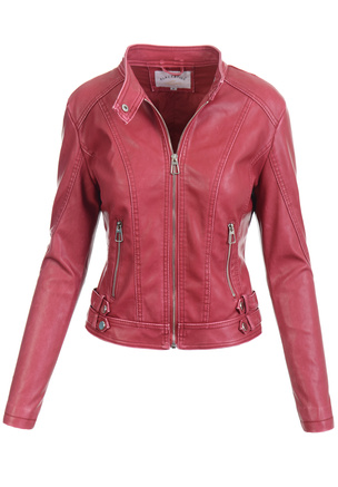 Damska Kurtka Ramoneska Czerwona