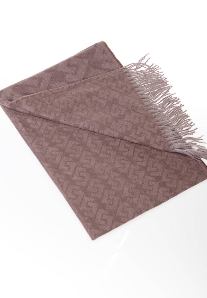 Szal Damski Wzór Geometryczny Brązowy