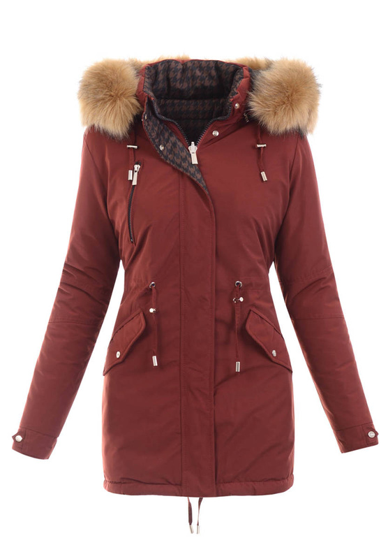 Damska Parka Kurtka 2w1 Zimowa Czarna