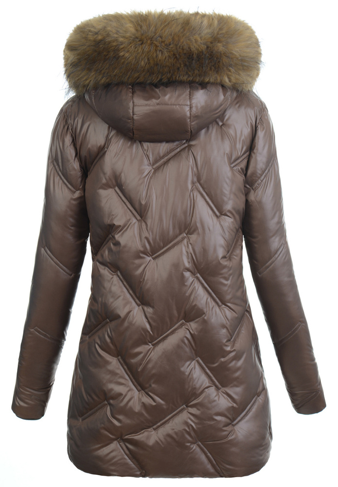 Damska Kurtka Zimowa Brązowa