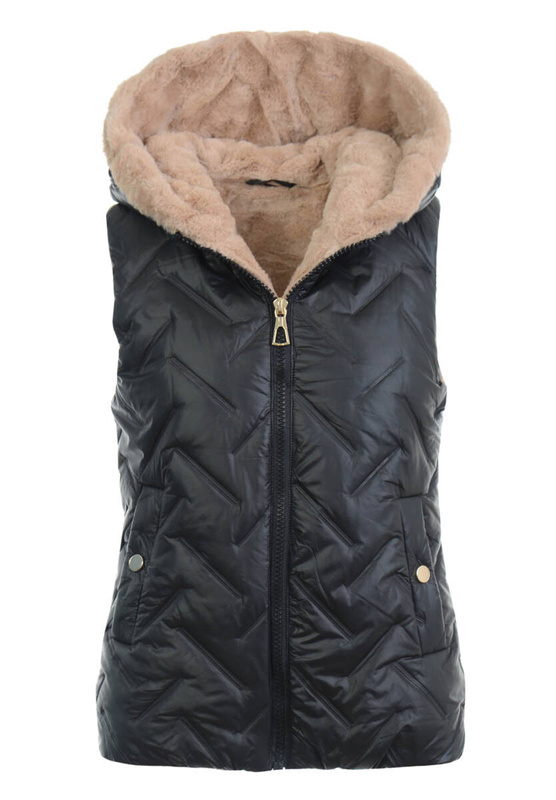 Damska Kamizelka Bezrękawnik Czarny