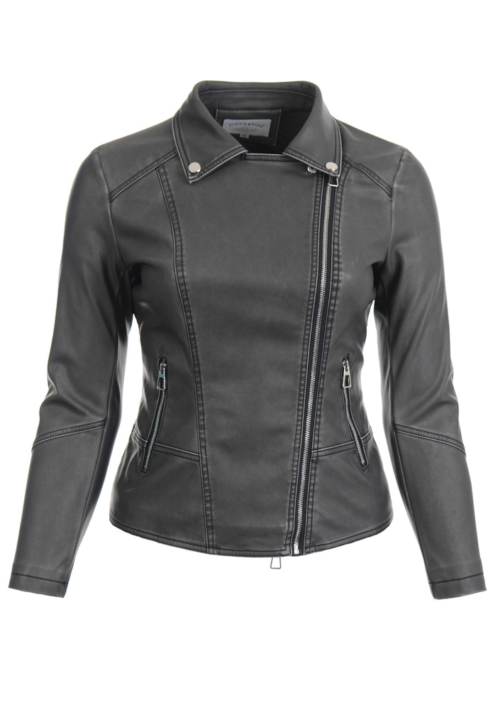 Damska Kurtka Ramoneska Popielata