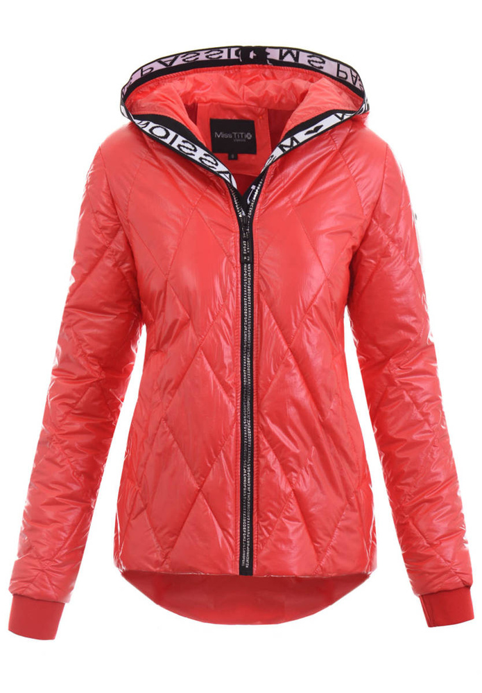 Damska Wiosenna Ortalion Kurtka Czerwona