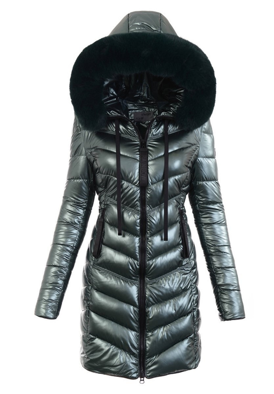 Damska Zimowa Ortalionowa Kurtka Zielona